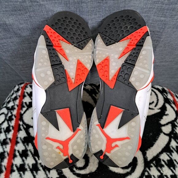 %Size 8 Nike Air Jordan 7 Retro White Infrared Men\'s Sneakers AJ4 main image 4